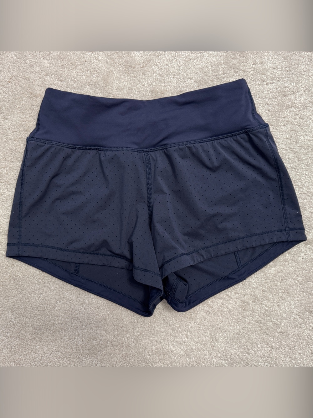 lululemon athletica Navy Perforated Workout Shorts
